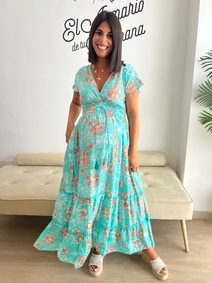Vestido Jaione turquesa