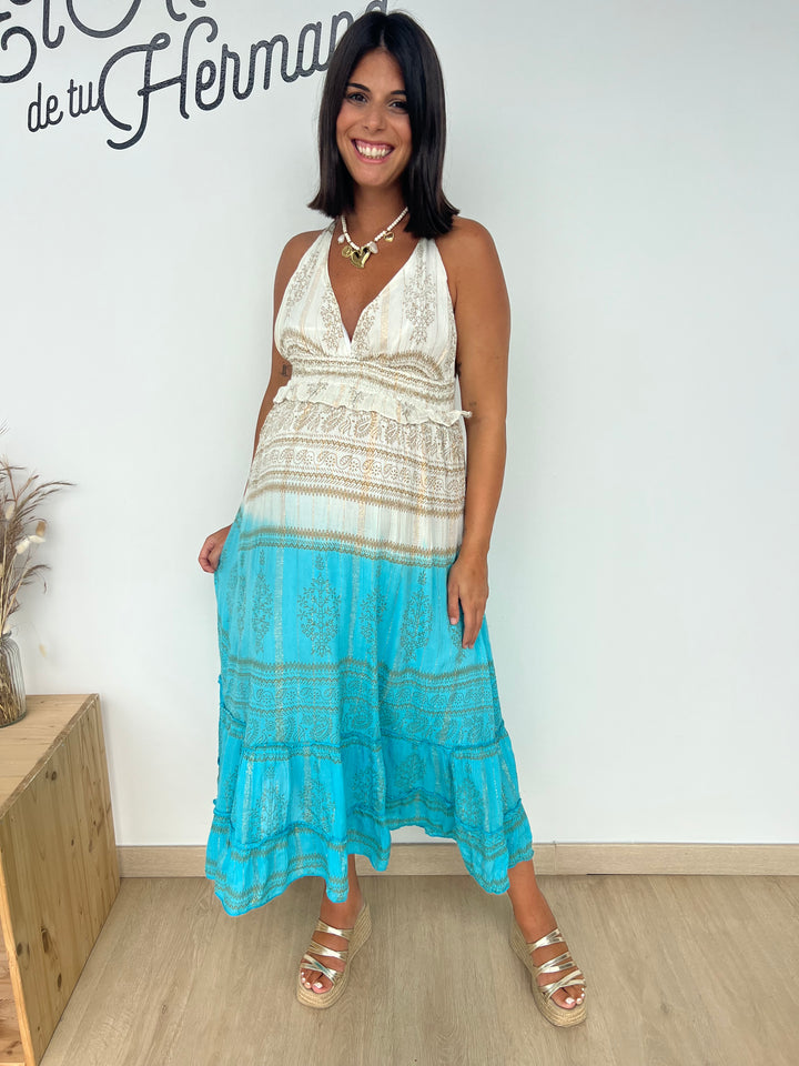 Vestido Palma azul