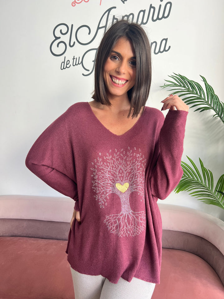 Jersey Árbol burdeos