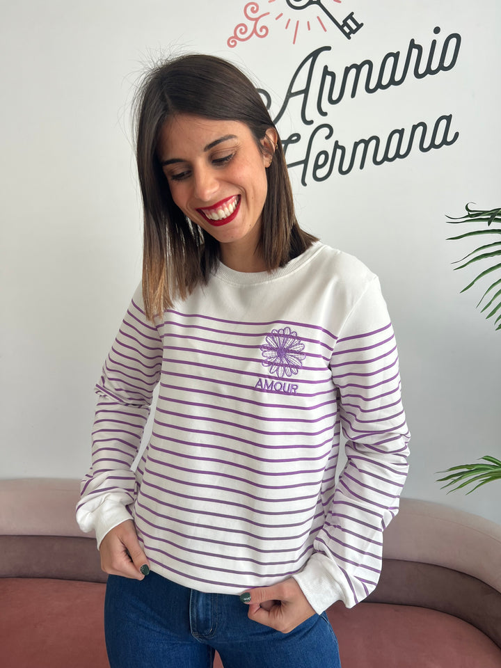 Sudadera Rayas morado