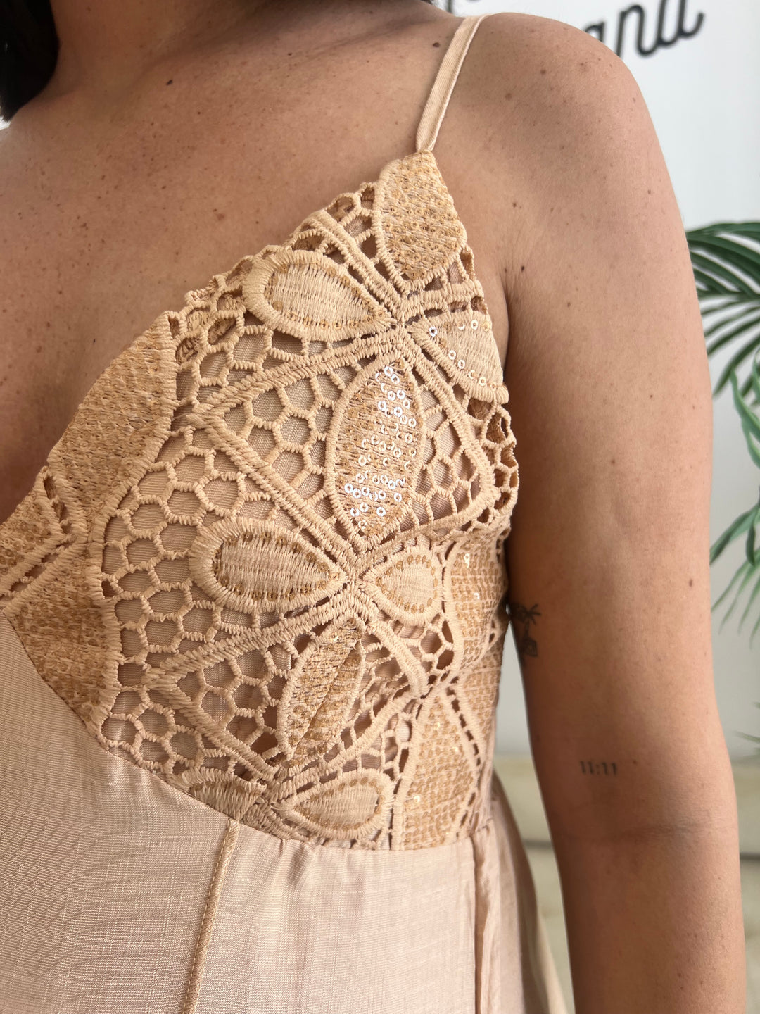 Vestido Gala beige