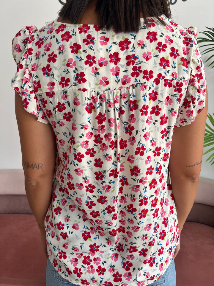 Blusa Flores rosa