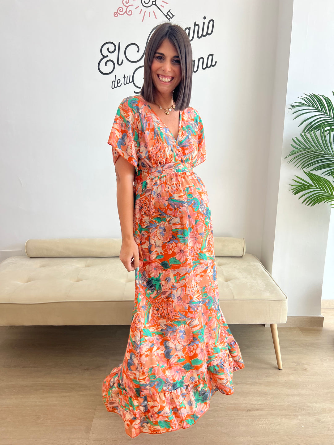 Vestido Xiomara naranja