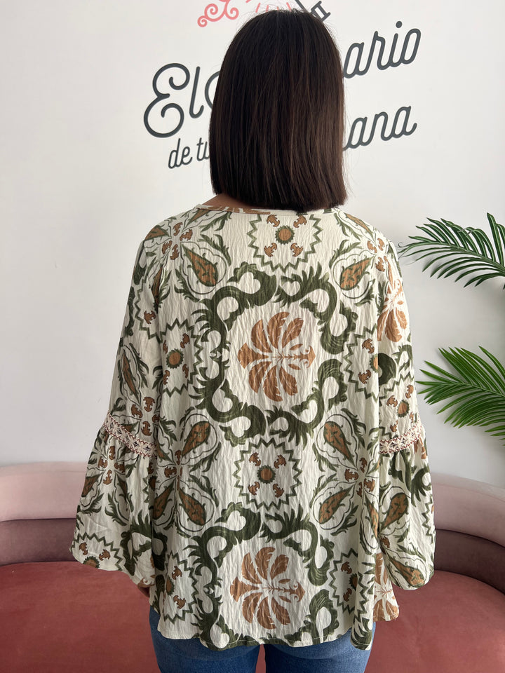 Blusa Leonor verde militar