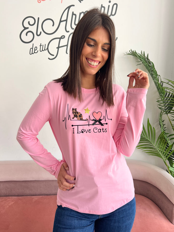 Camiseta Love rosa