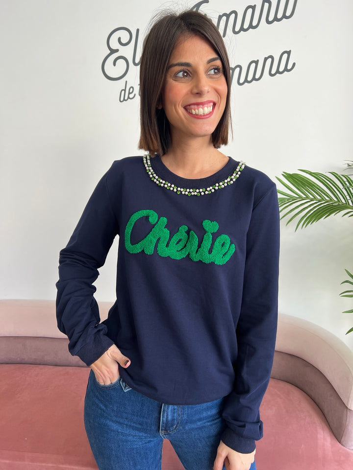 Sudadera Cherie azul marino