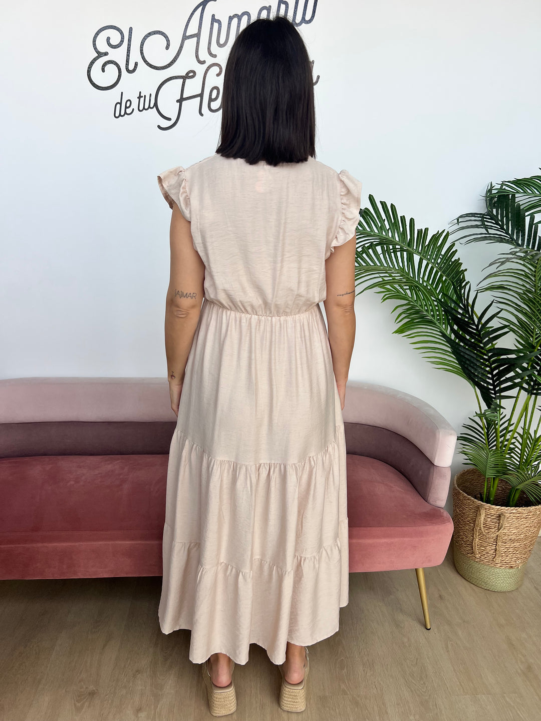Vestido Estela beige