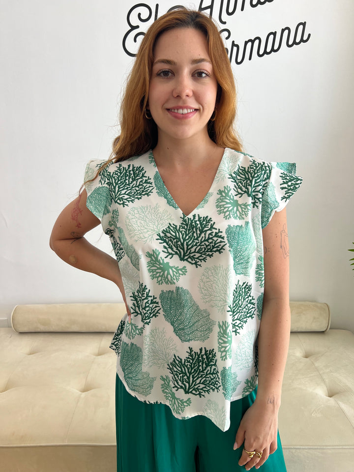 Blusa Corales verde