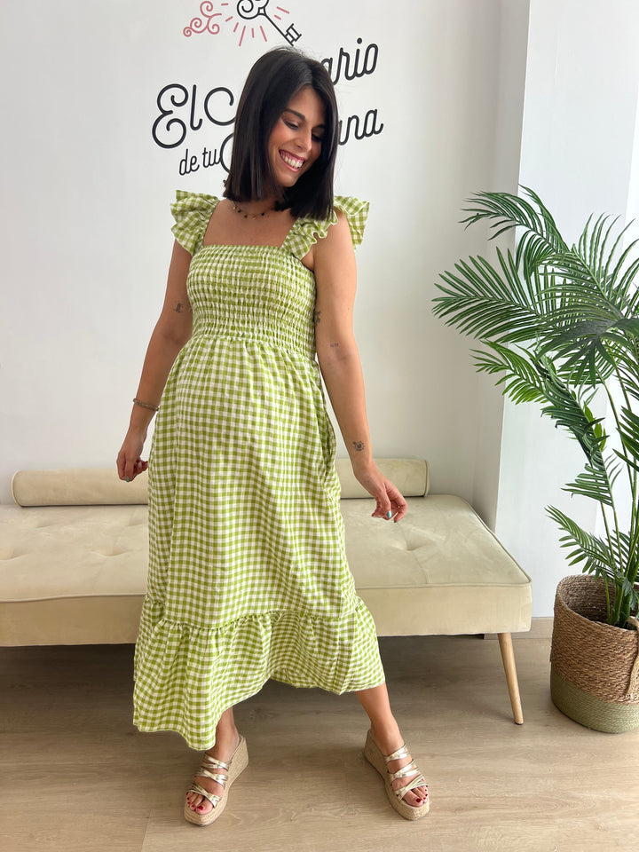 Vestido Vichy verde
