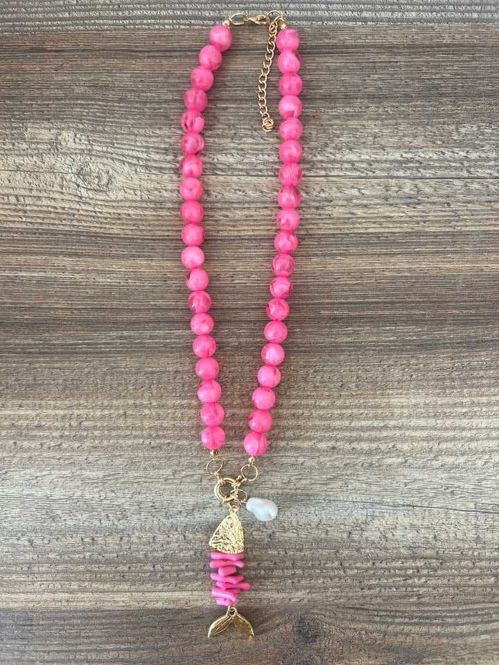 Collar Bone fucsia (no acero)