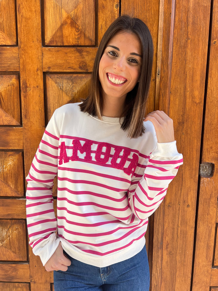 Sudadera Amor fucsia