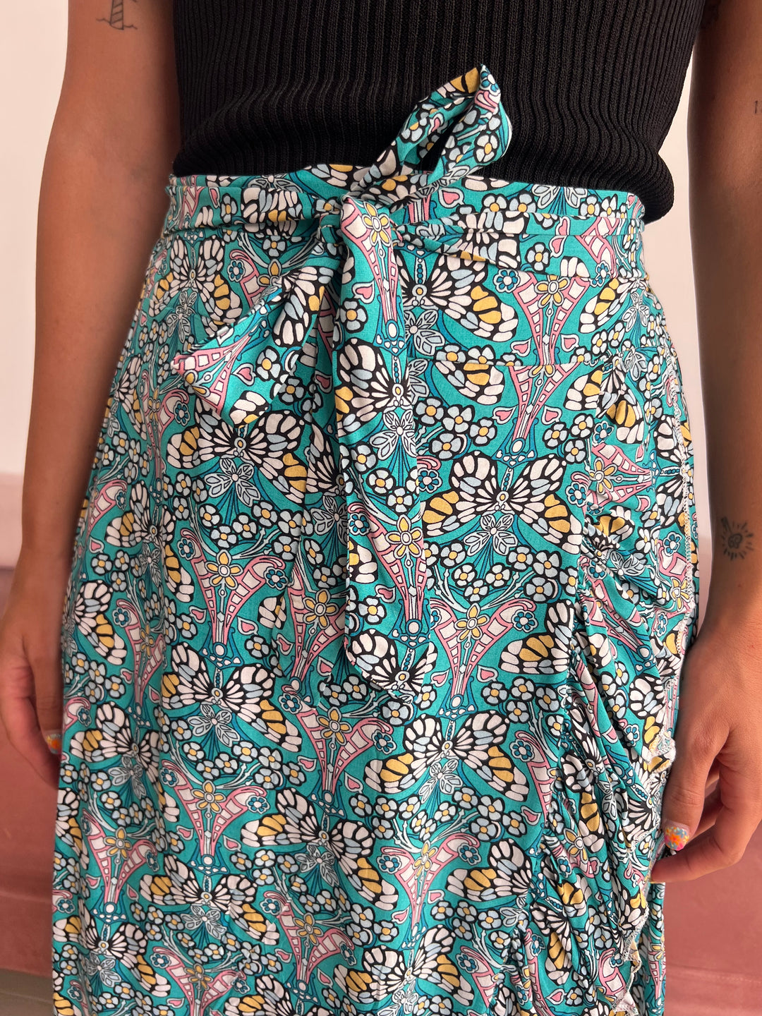 Falda Mariposa turquesa