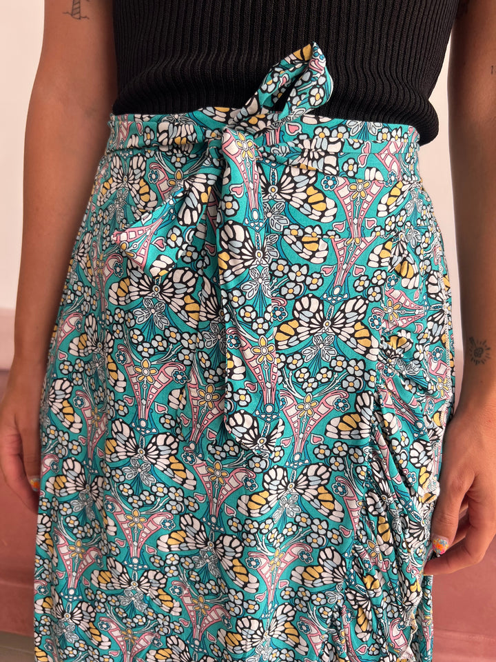 Falda Mariposa turquesa
