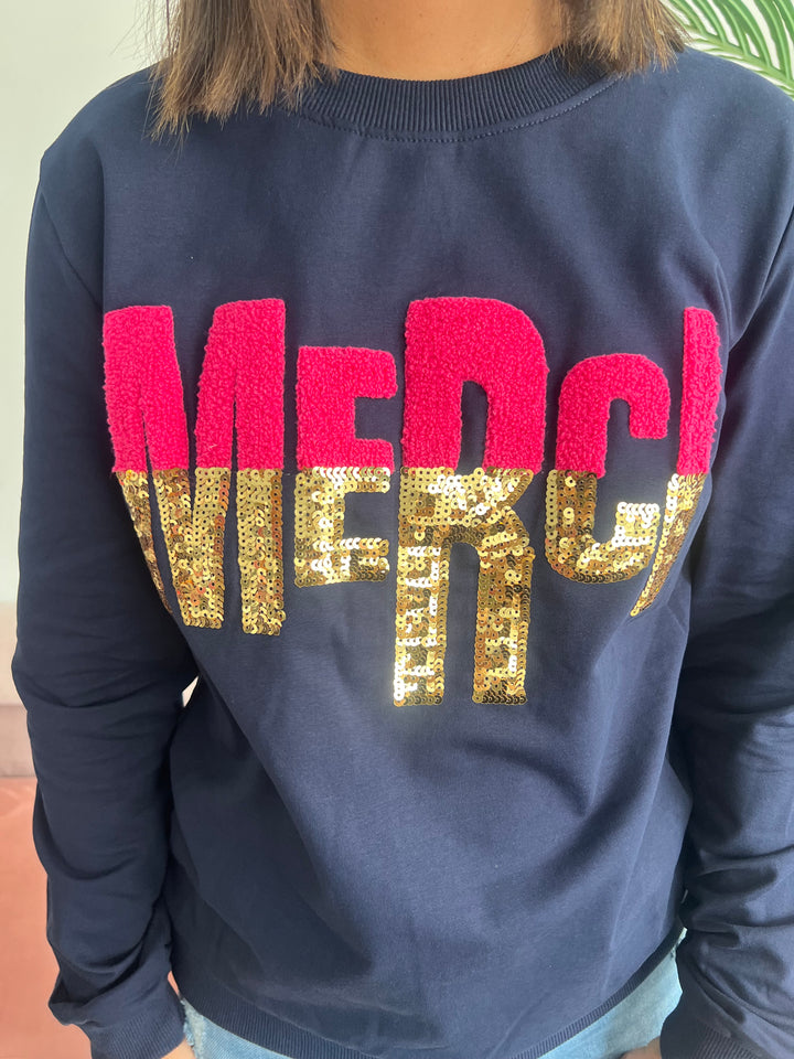 Sudadera Merci azul marino