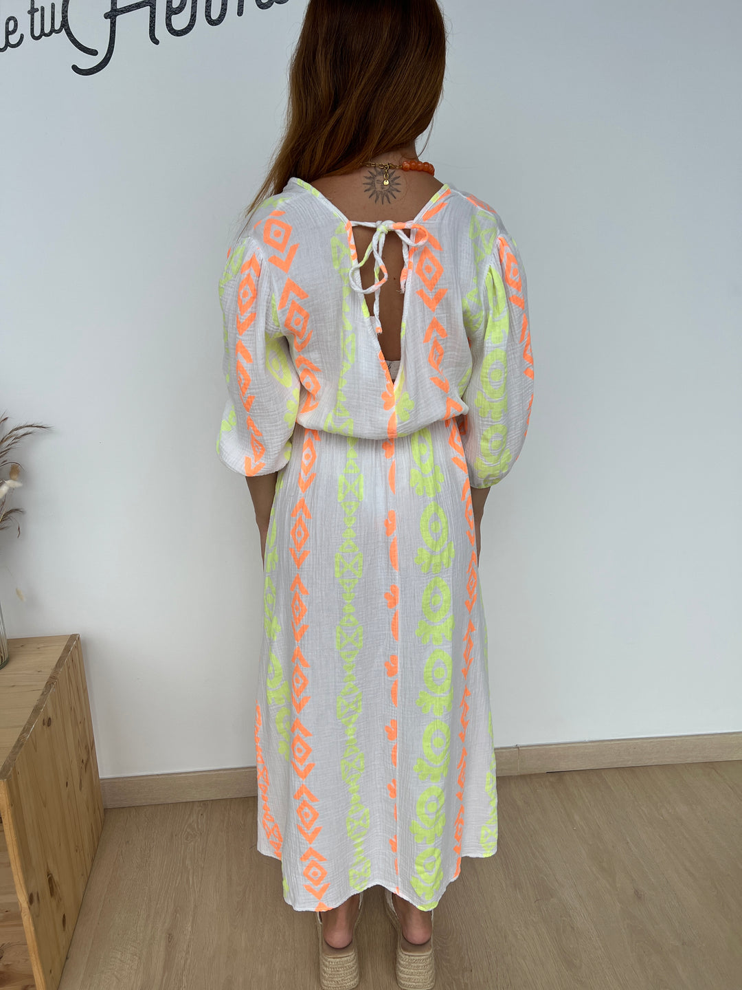 Vestido Kalea amarillo y naranja