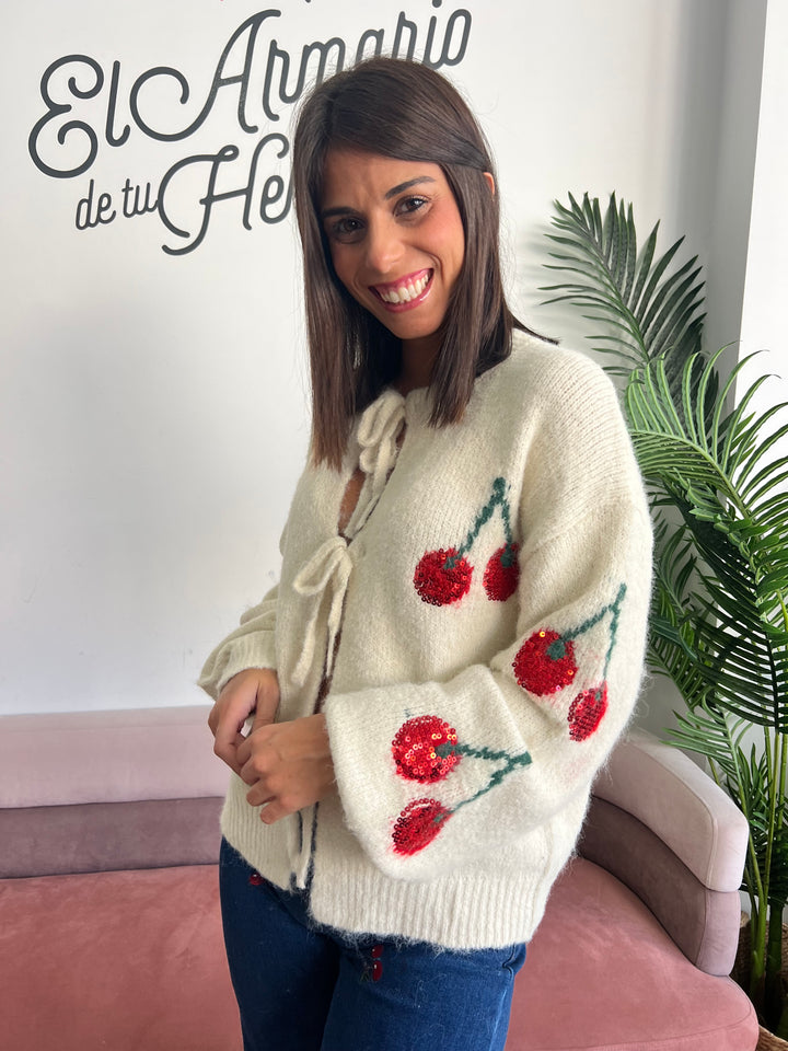 Chaqueta Cerezas beige