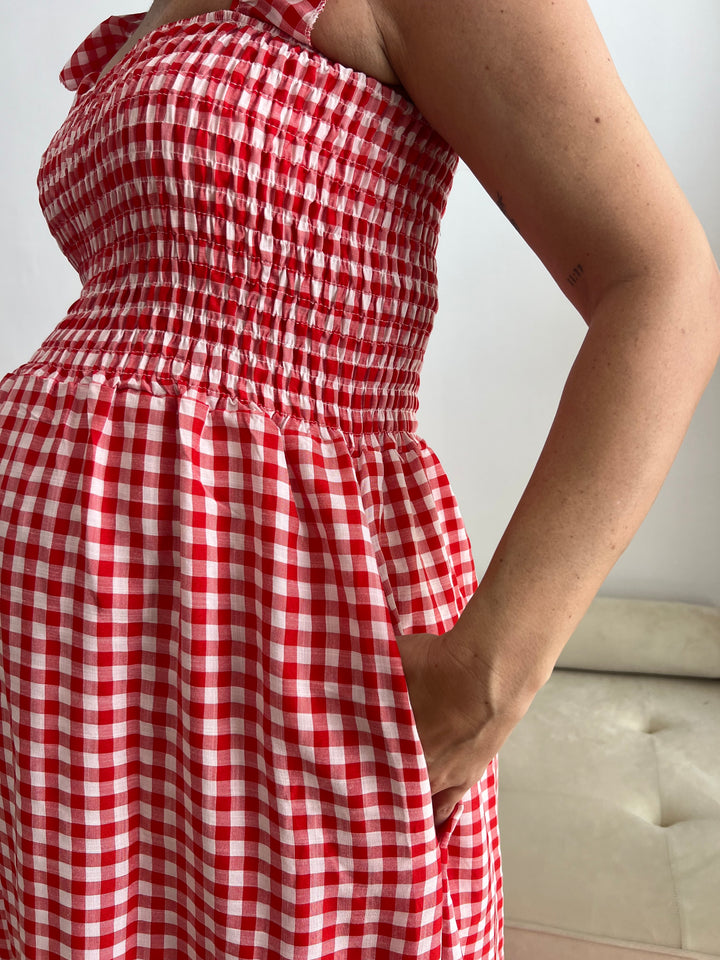 Vestido Vichy rojo