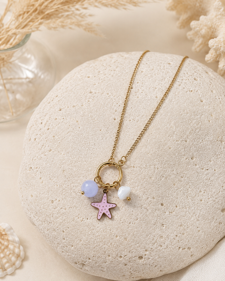 Collar Marina rosa (acero)