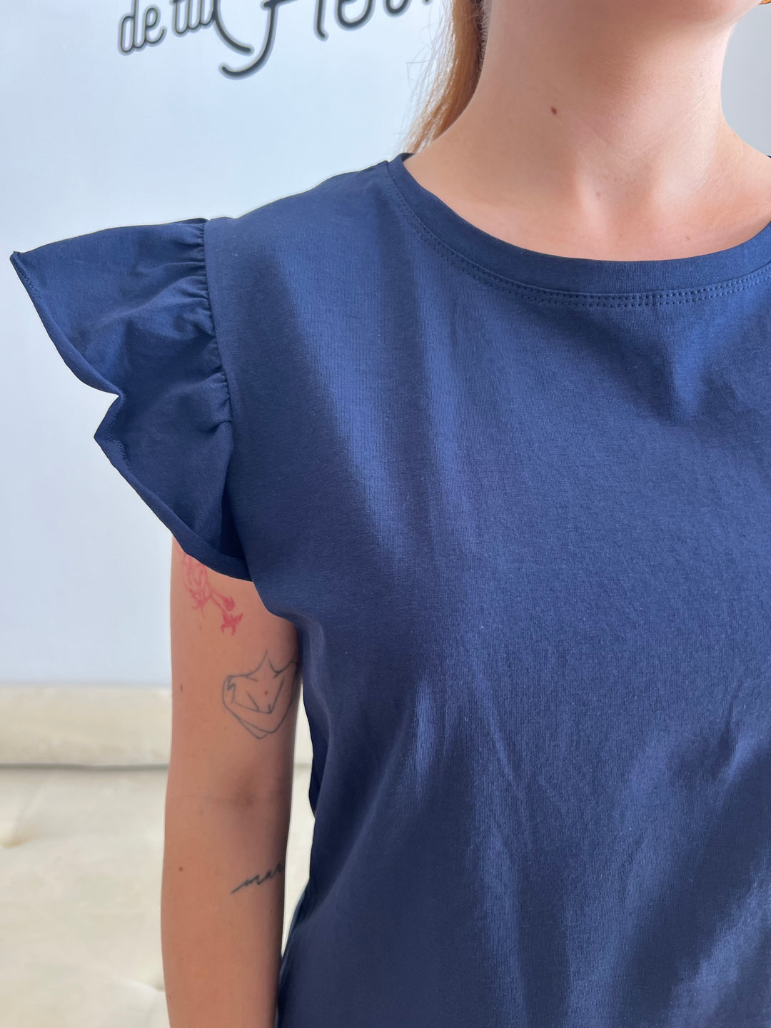 Camiseta Volante azul marino