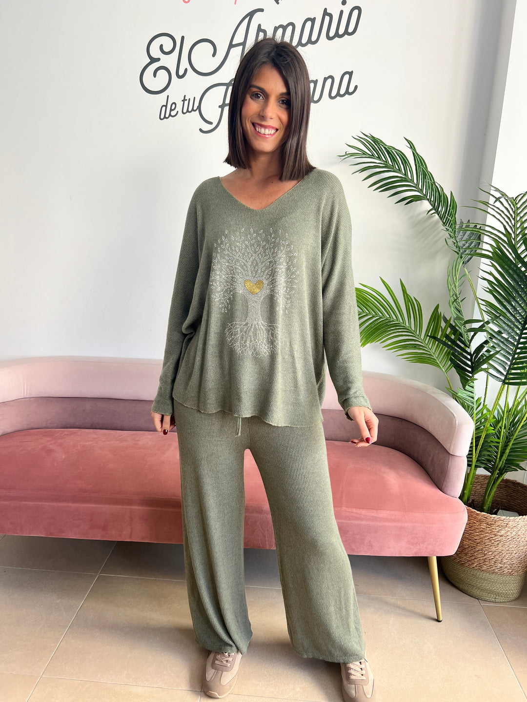 Pantalón Malena verde militar