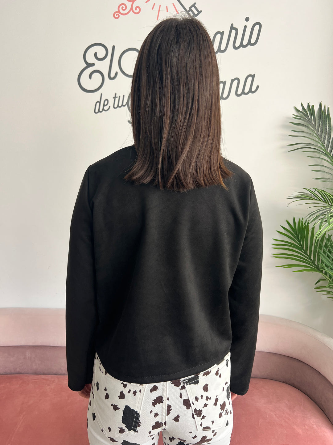 Chaqueta Flecos negro