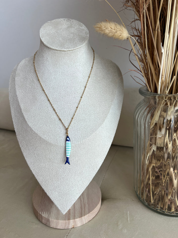 Collar Pescadito azul (acero)