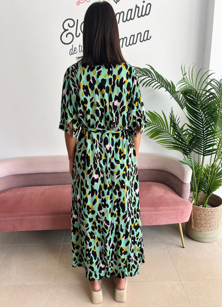 Vestido Carol Cinturón verde