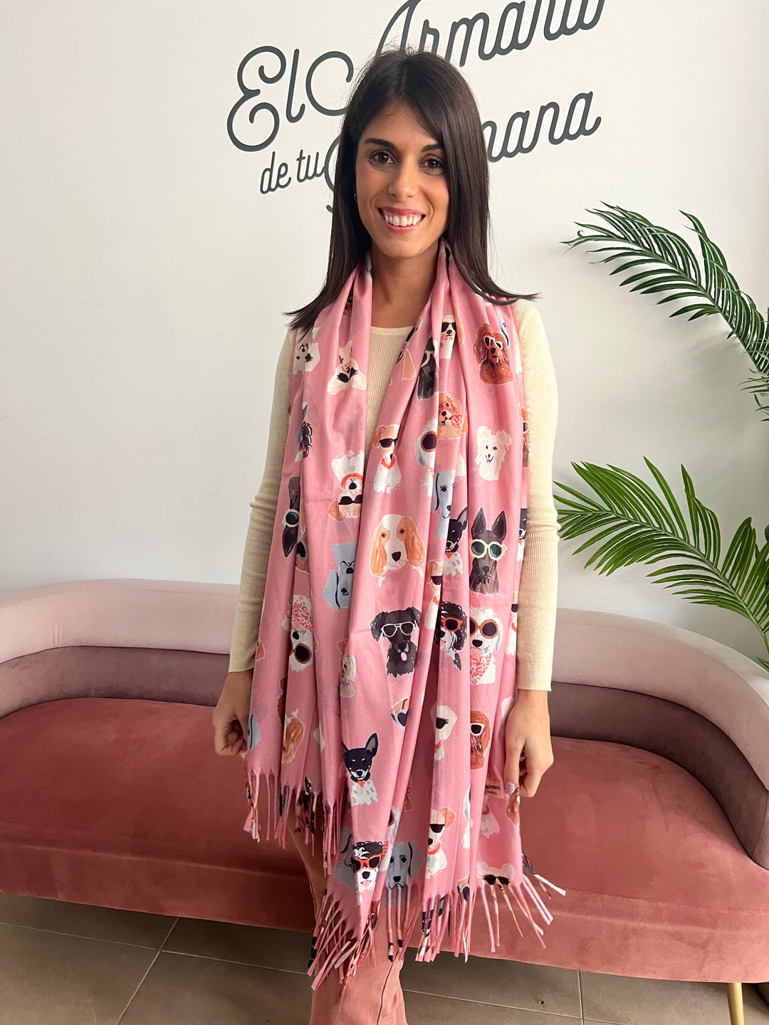 Bufanda Dogs rosa