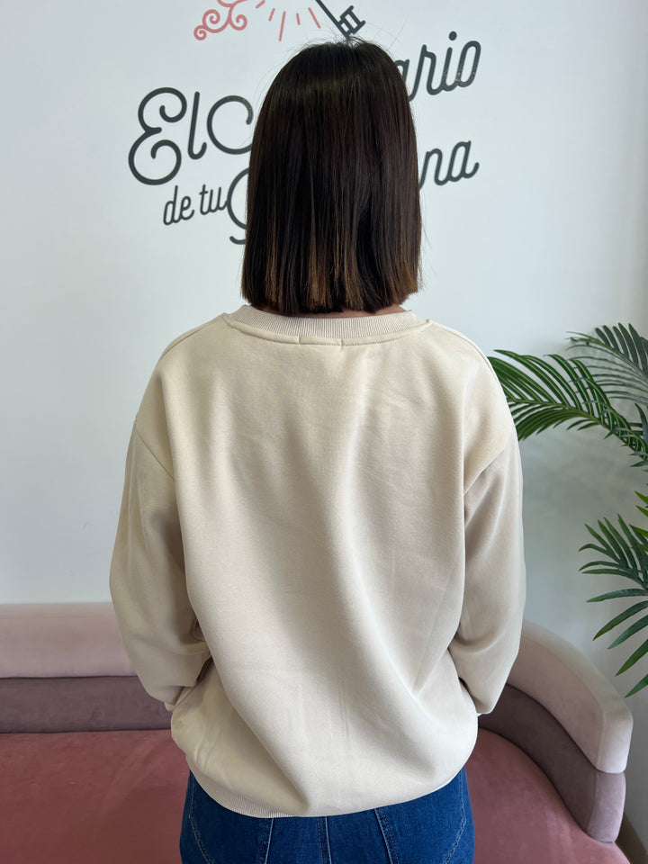 Sudadera Lazo beige
