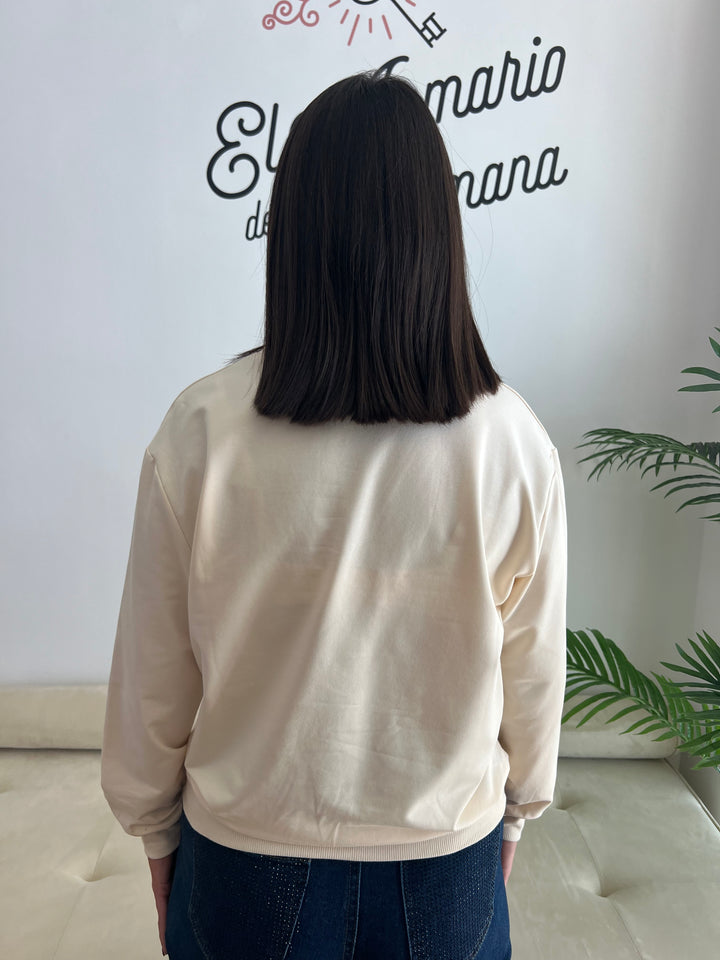 Sudadera Planeta beige