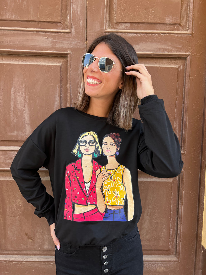 Sudadera Girl negro