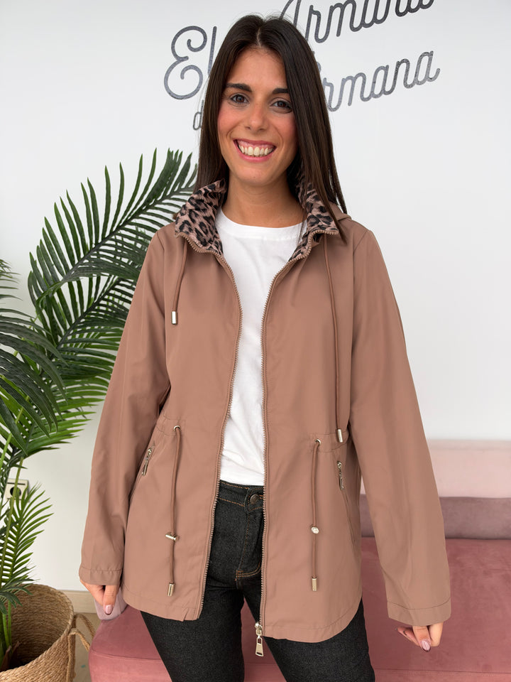 Chaqueta reversible Rita camel