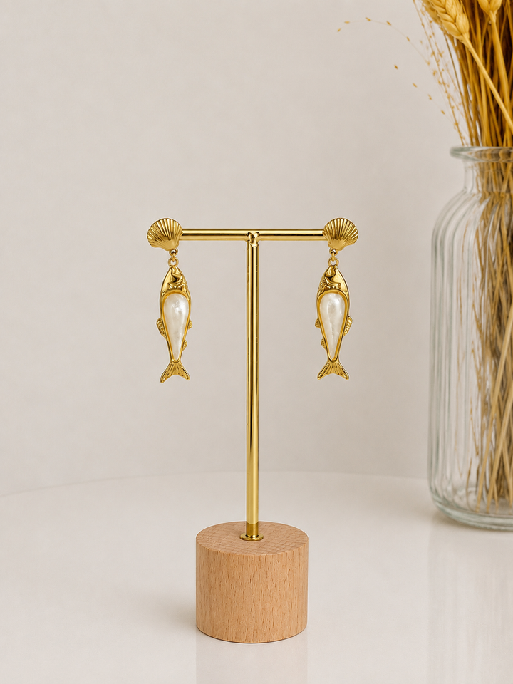 Pendientes Neri blanco (acero)