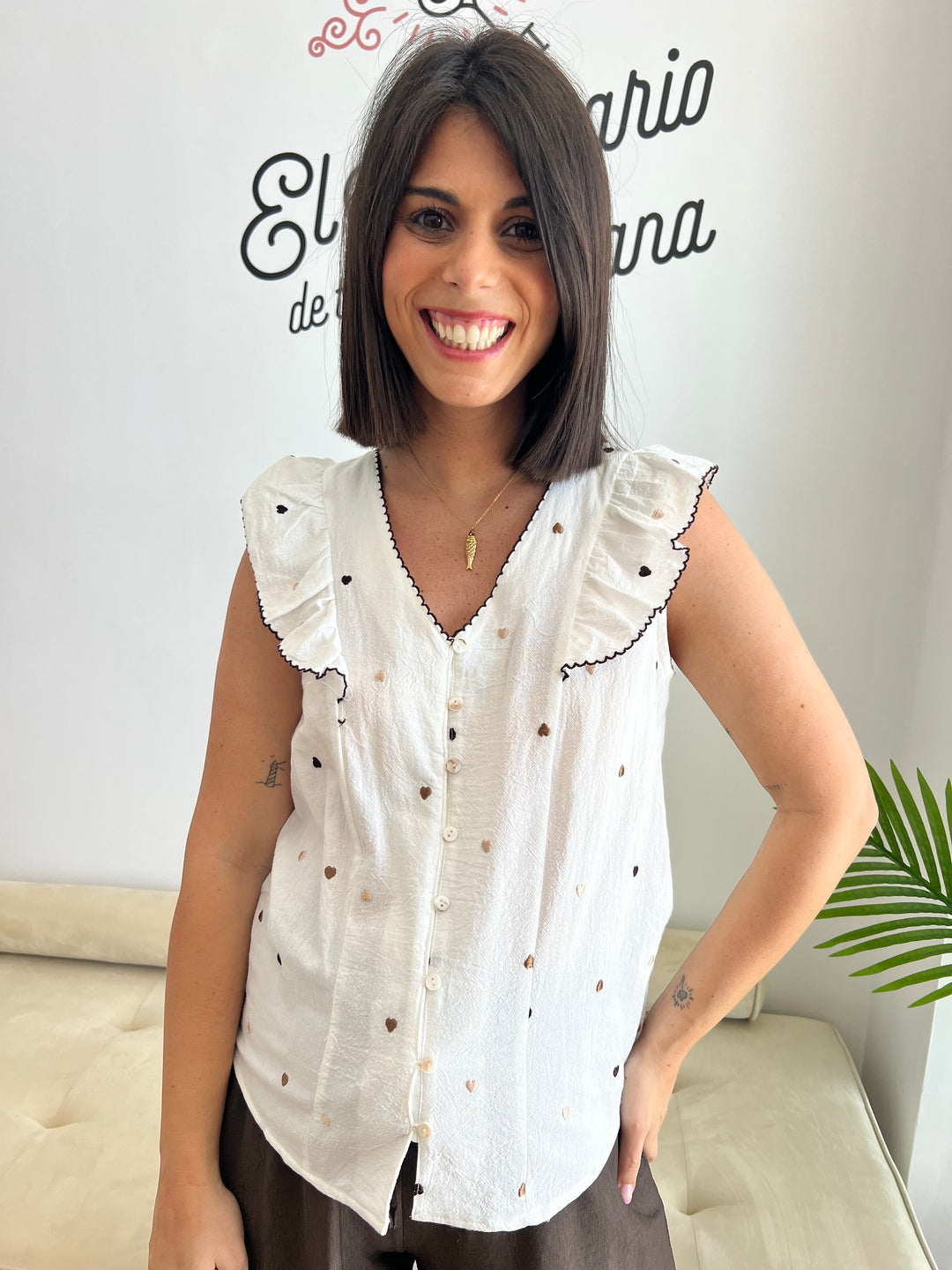 Camisa Cheli blanco roto