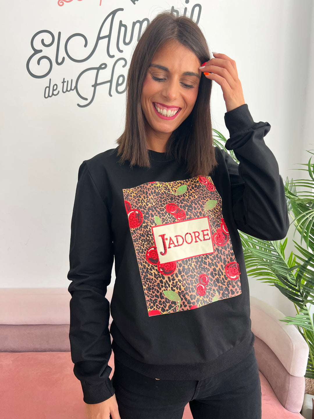 Sudadera J’adore negro