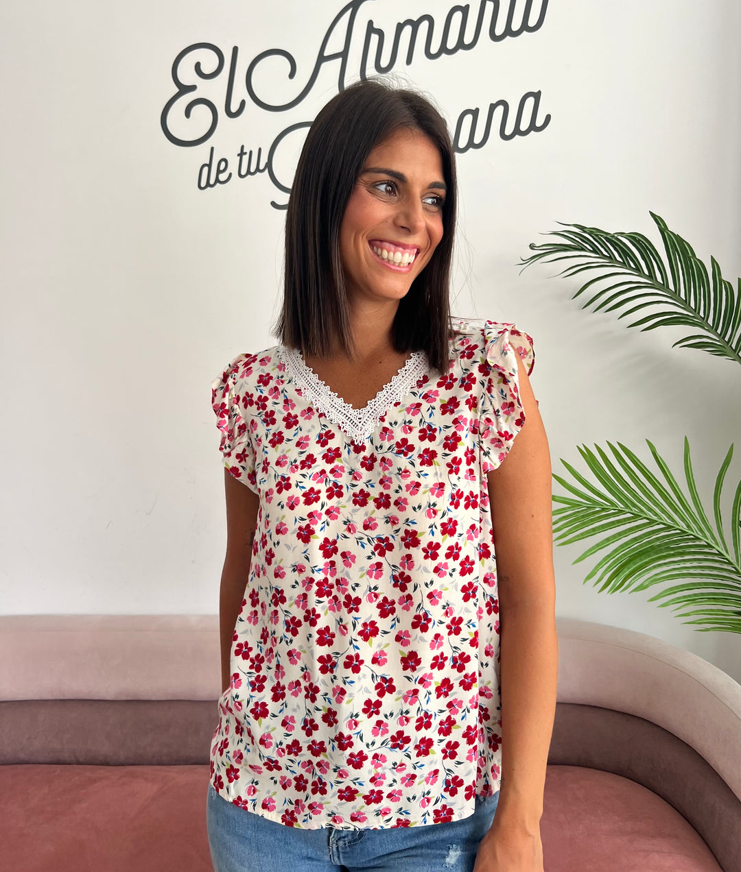 Blusa Flores rosa