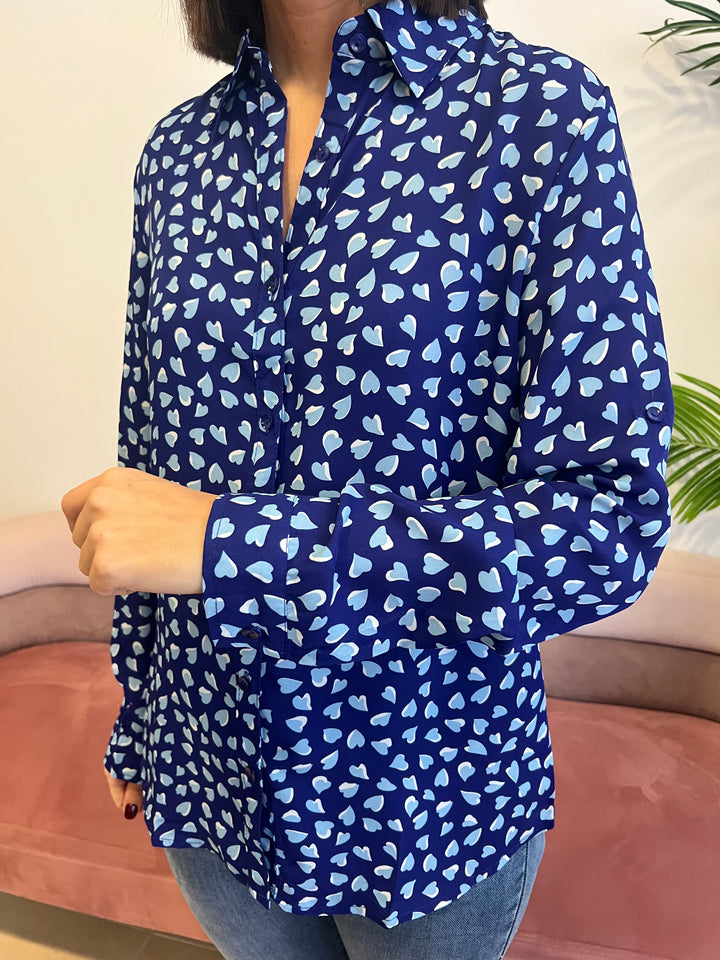 Camisa Corazones azul