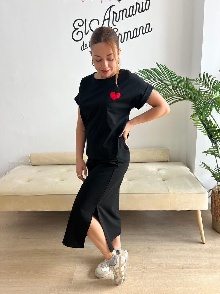 Conjunto Corazón negro