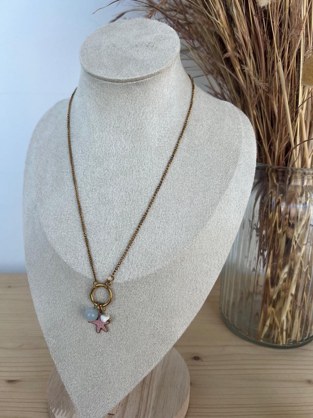 Collar Marina rosa (acero)