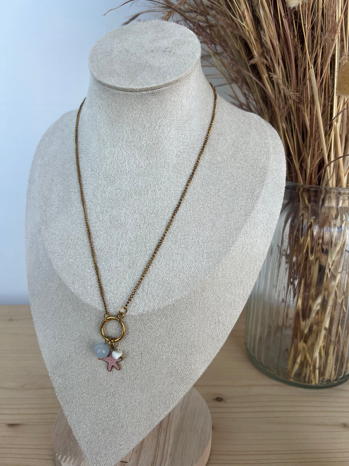Collar Marina rosa (acero)