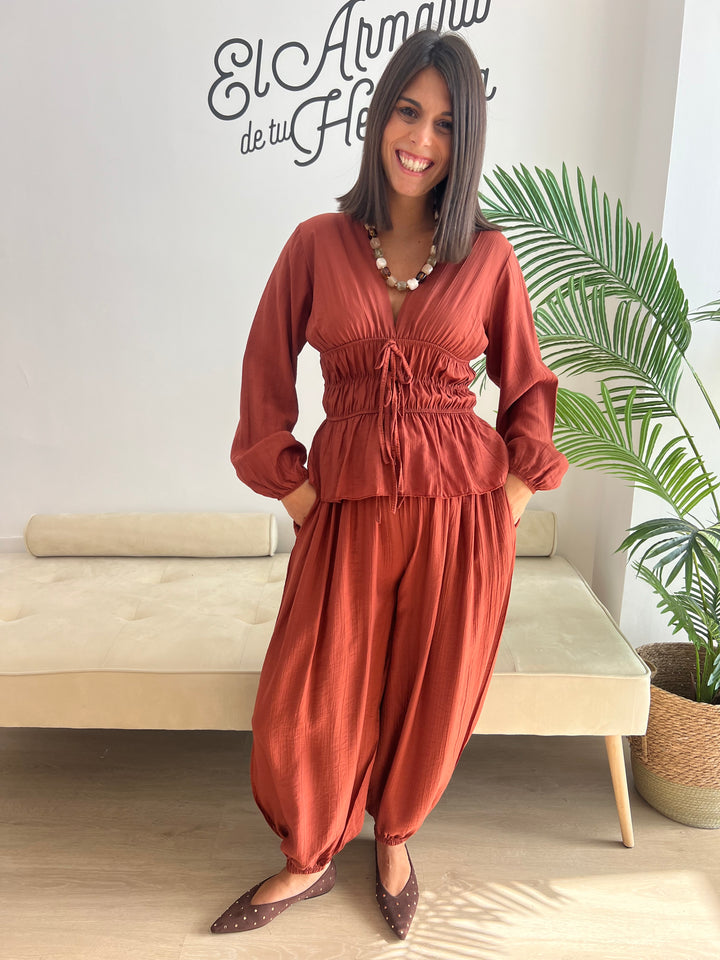 Pantalón Malú teja