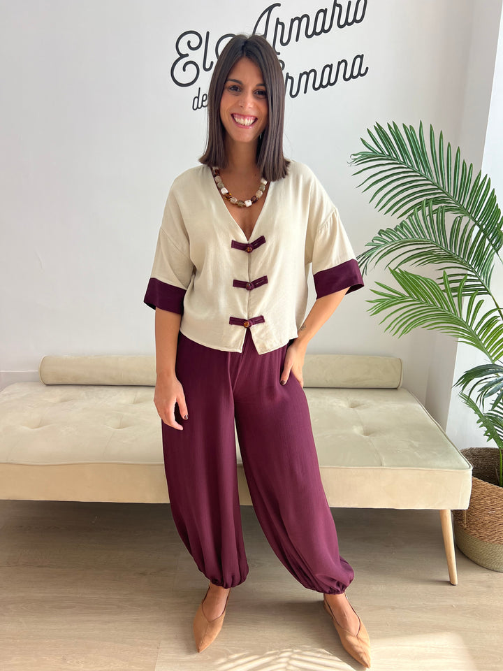 Conjunto Sandra berenjena