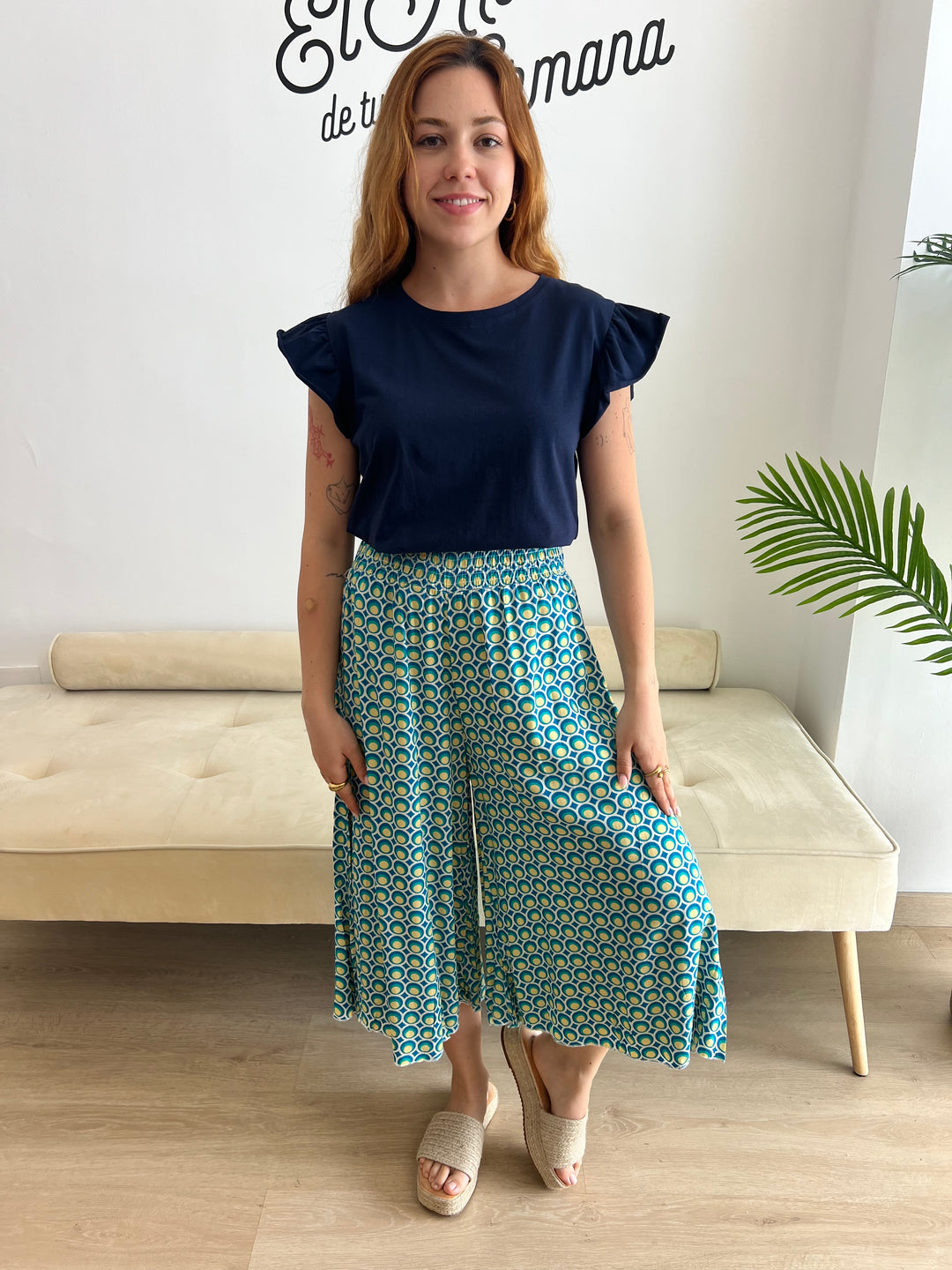 Pantalón Sheila azul y amarillo