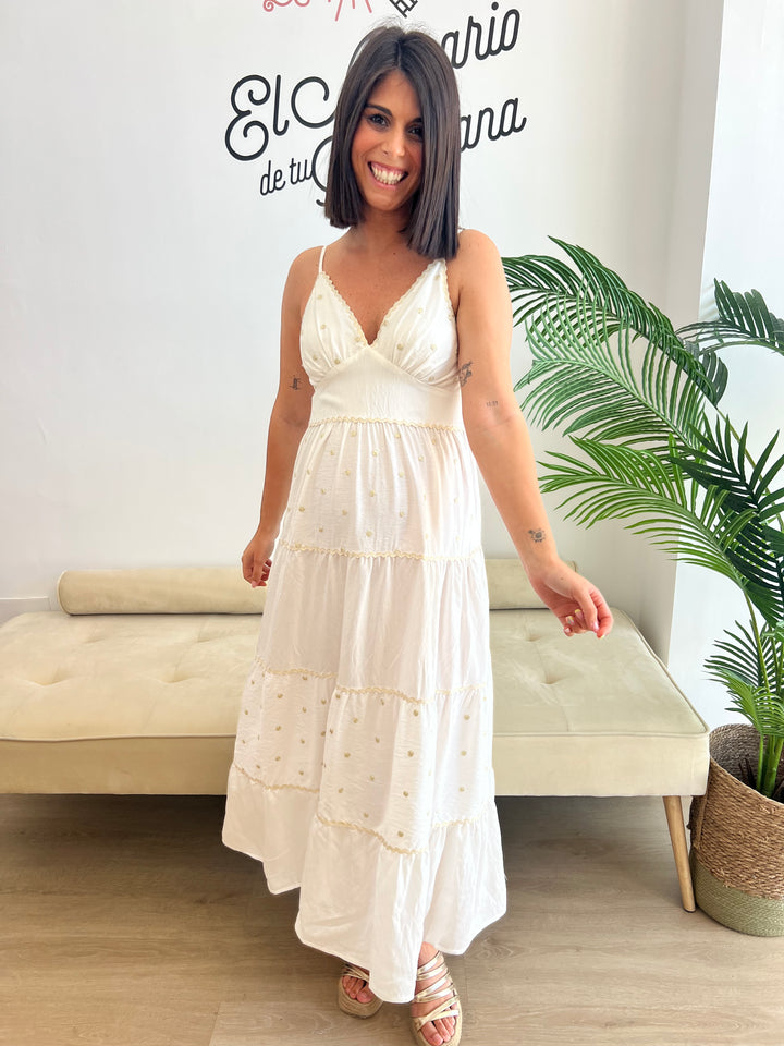 Vestido Grecia blanco roto