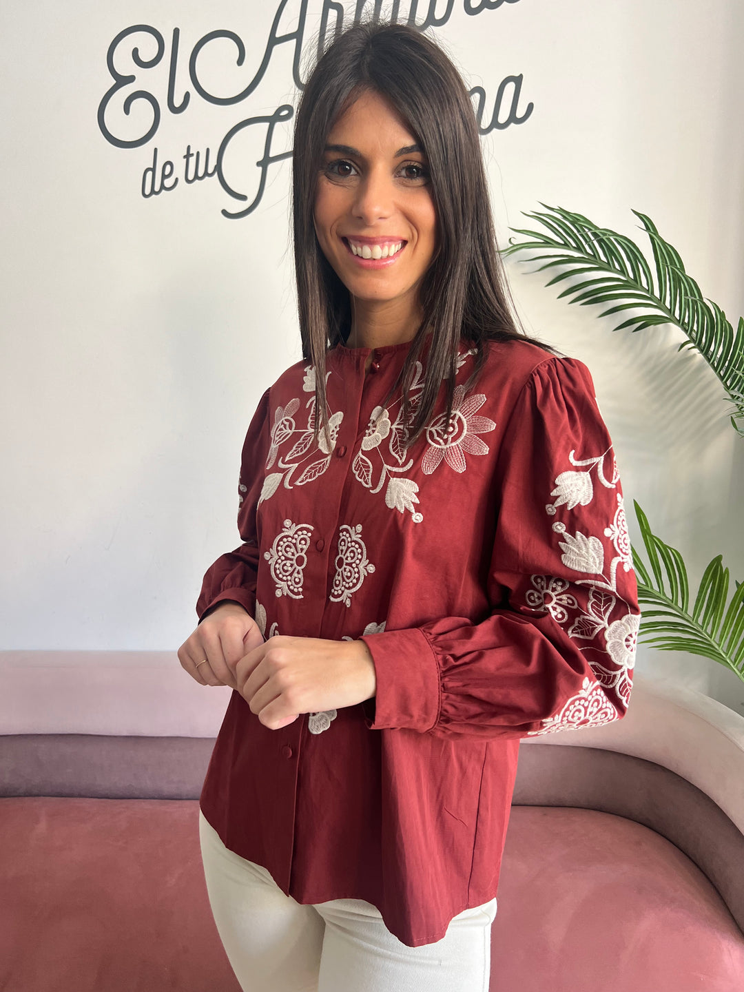 Camisa María burdeos