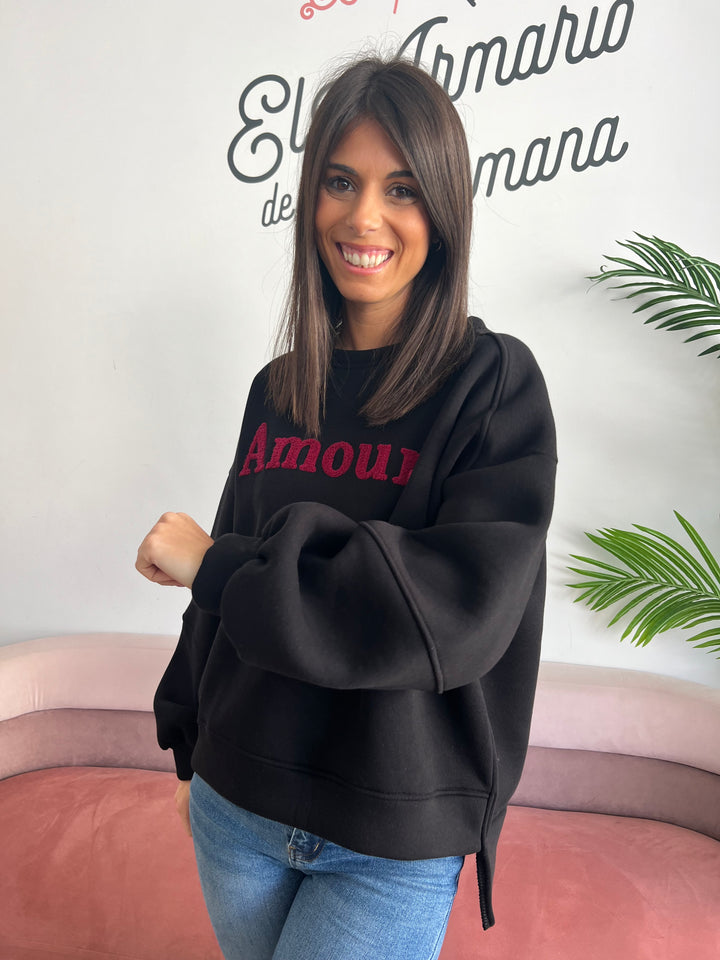 Sudadera Amour negro