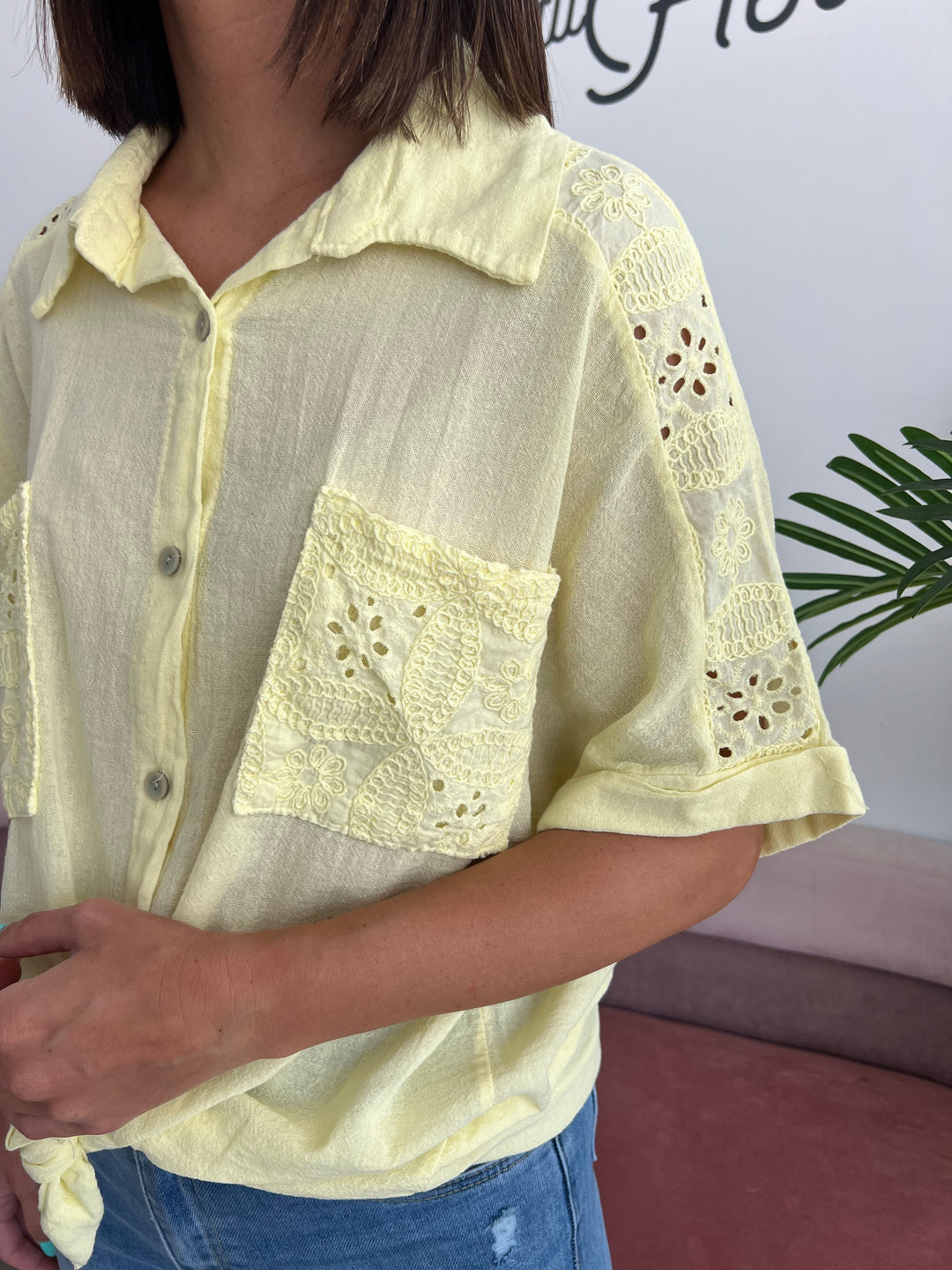 Camisa Martina amarillo claro