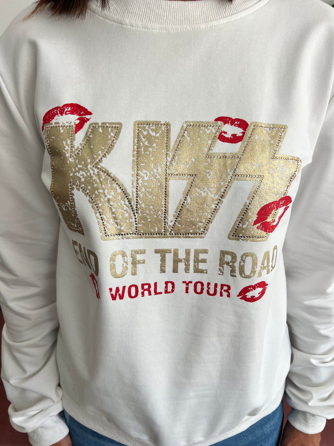 Sudadera Kiss road blanco