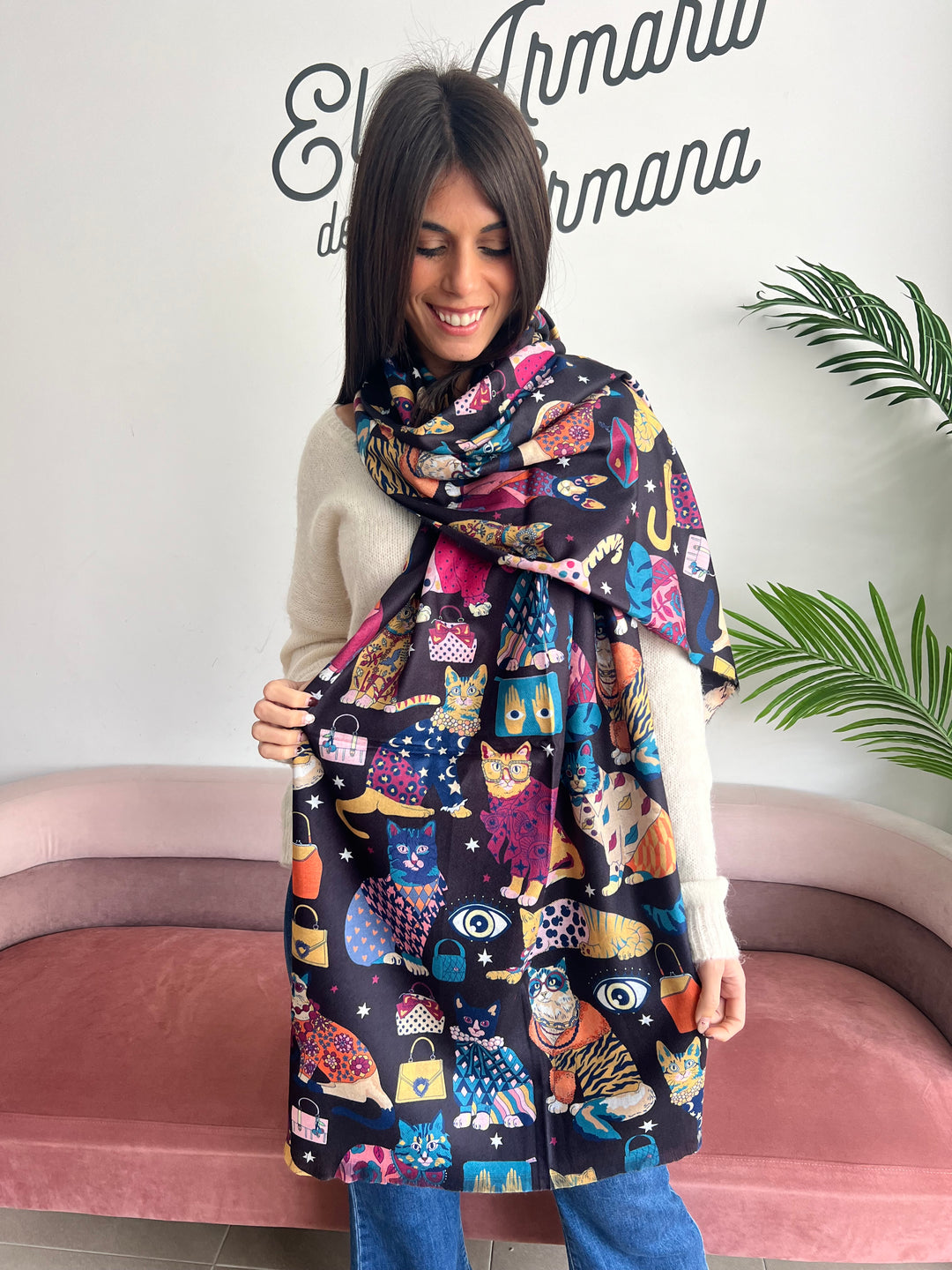 Bufanda Cat Lover negro