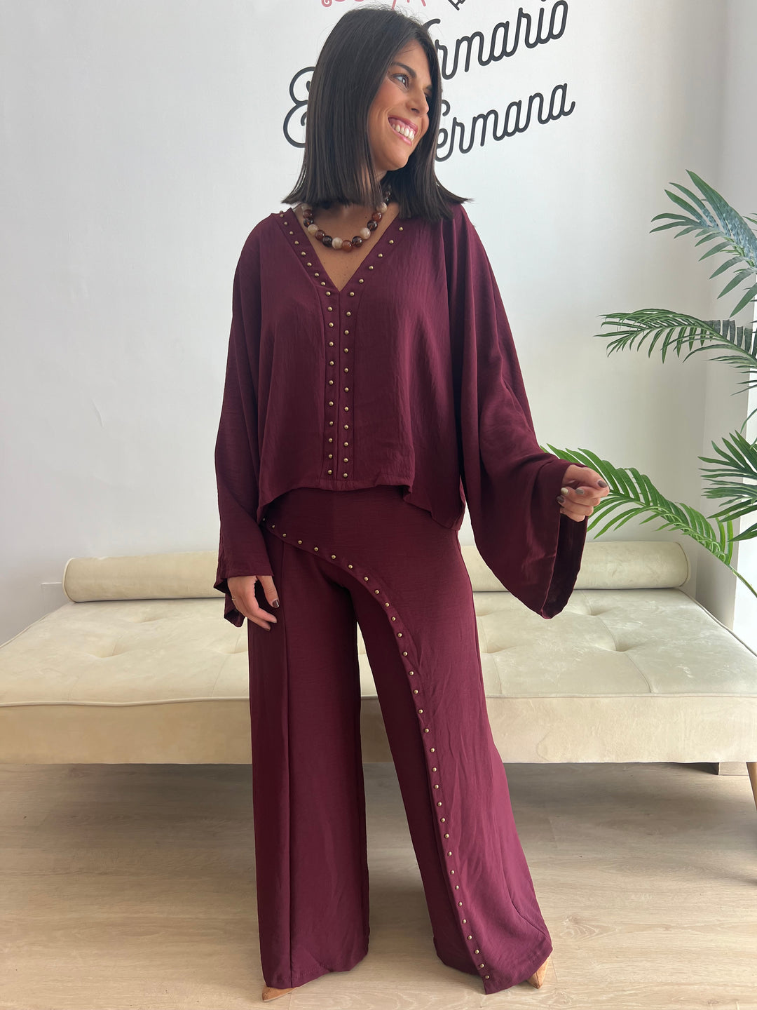 Pantalón Nerea burdeos